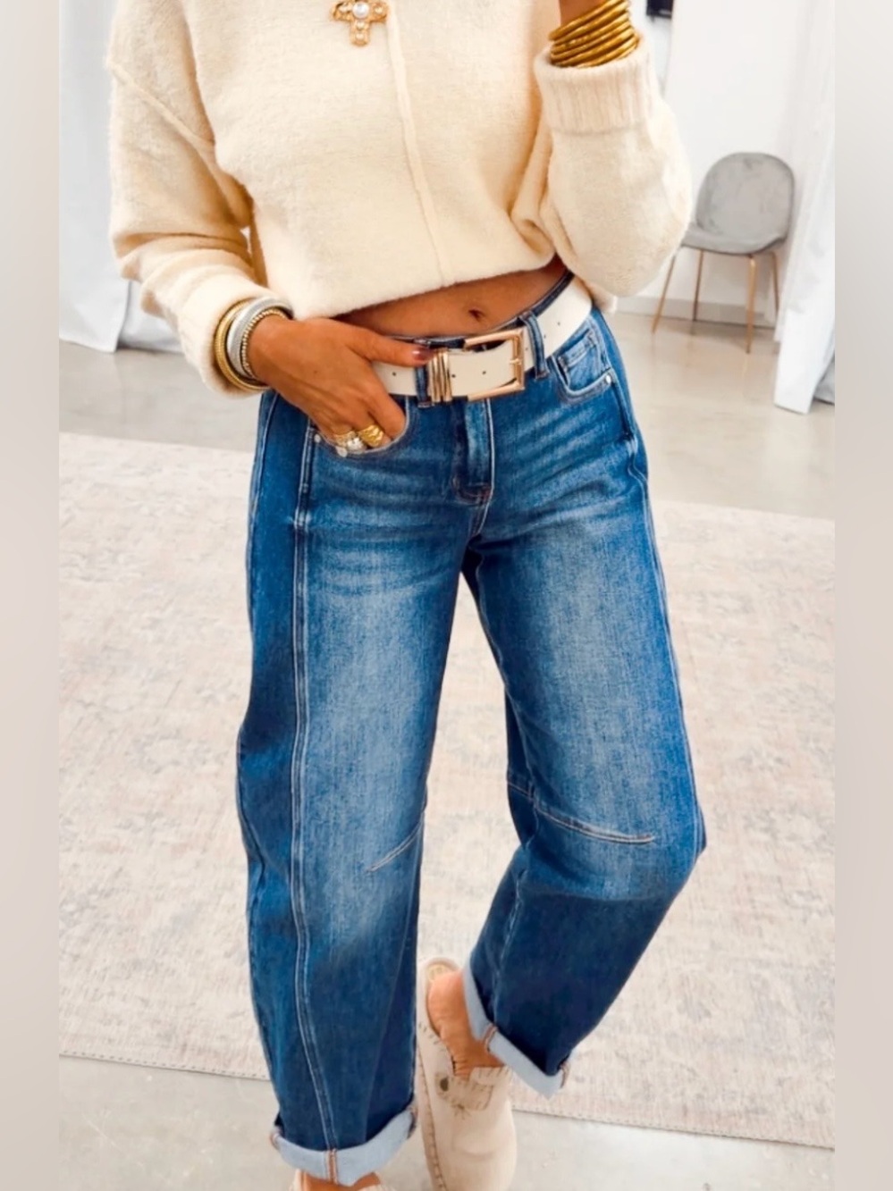 Risen Barrell Women's Jeans - Dark Blue - Picture 9 of 9